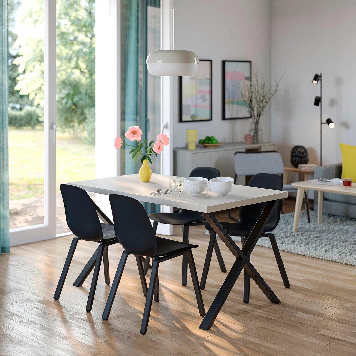IKEA SKÅLSTA Stuhl Kunststoff Metall Schwarz/Grau