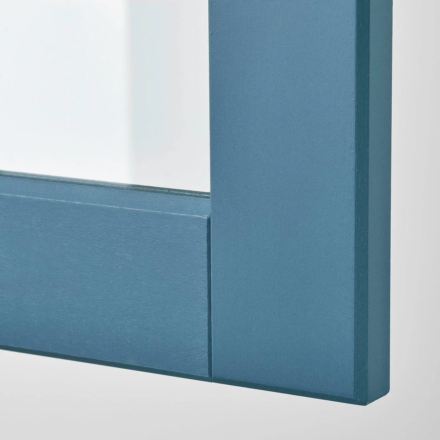 IKEA LERHYTTAN Vitrinentür Blau Massivholz