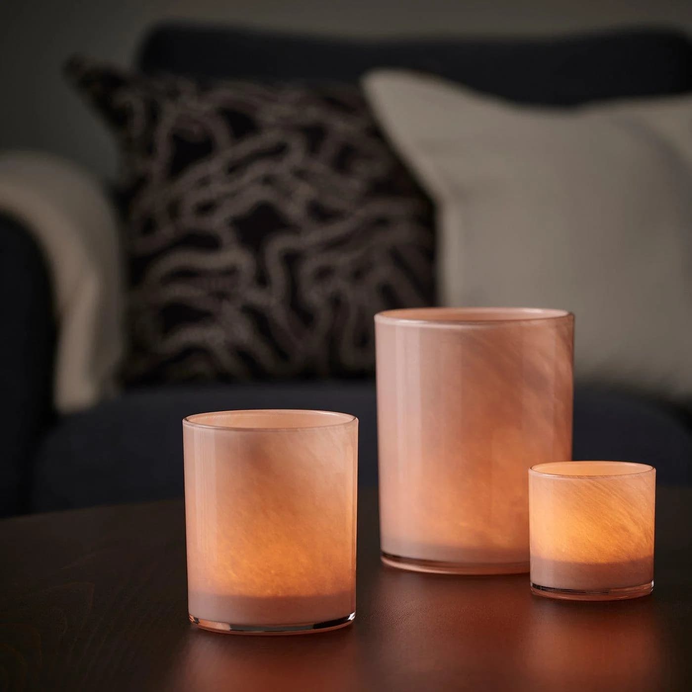IKEA VINDSTILLA Kerzen-/Teelichthalter Beige