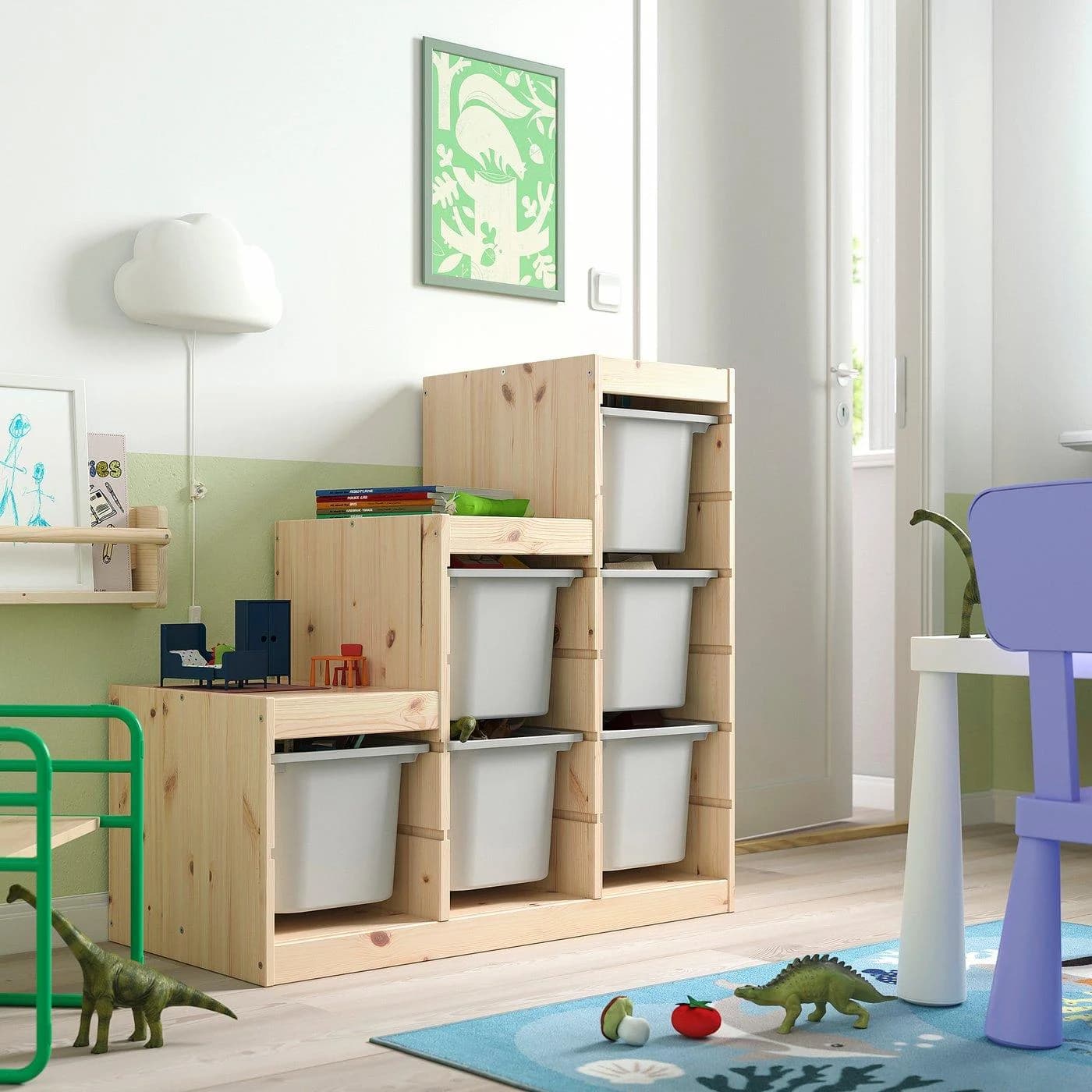 IKEA TROFAST Aufbewahrung mit Boxen Weiß Grau
