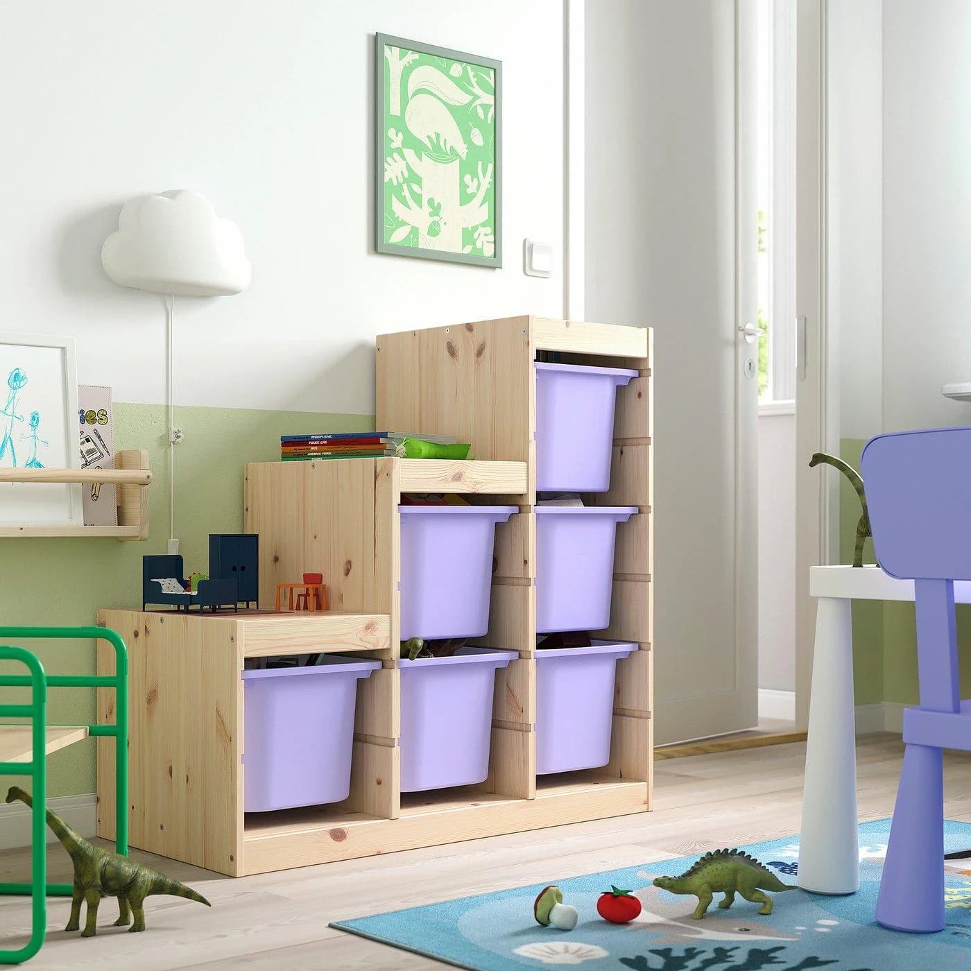 IKEA TROFAST Aufbewahrung mit Boxen Weiß/Lila