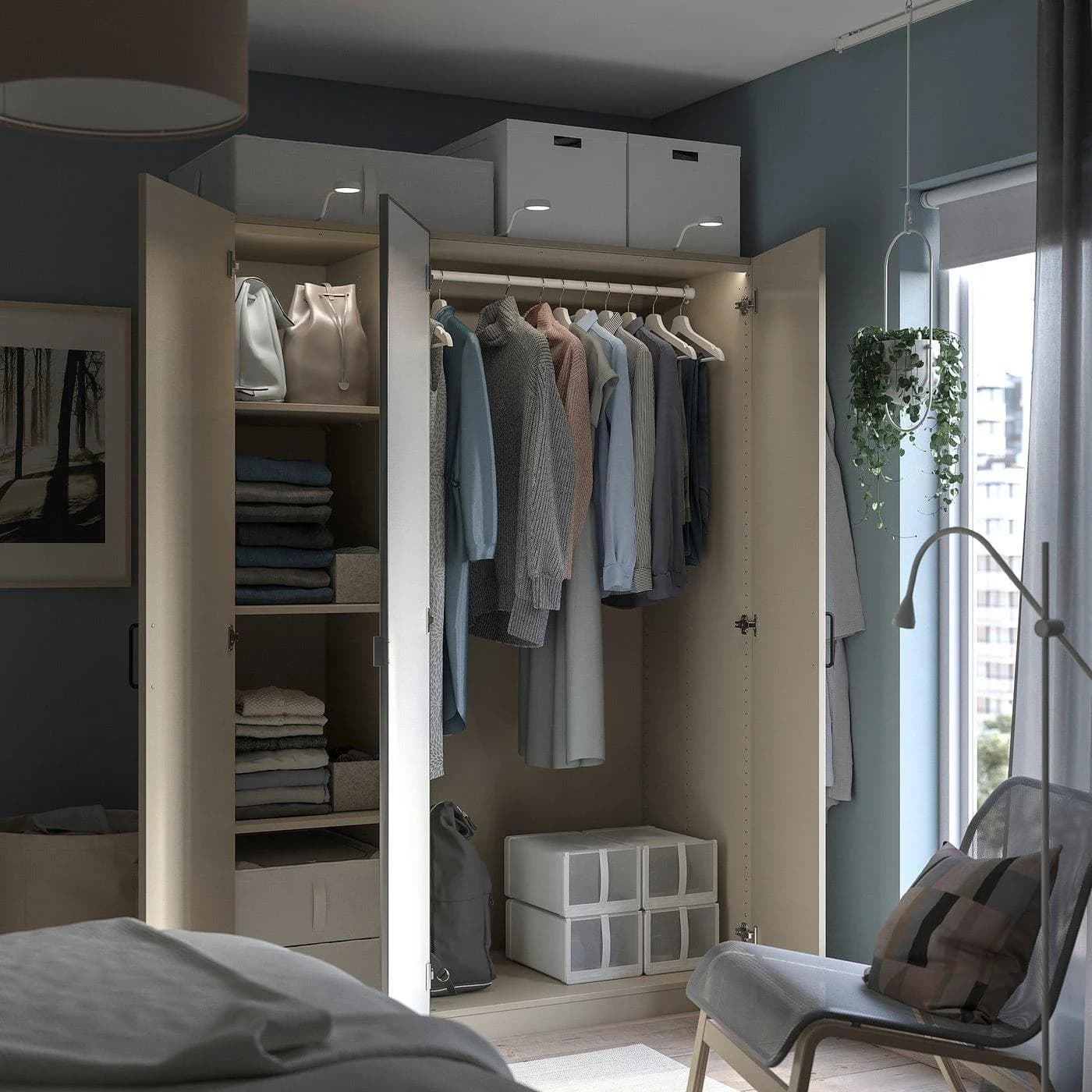 IKEA PAX Korpus Kleiderschrank Graubeige Faltkonstruktion