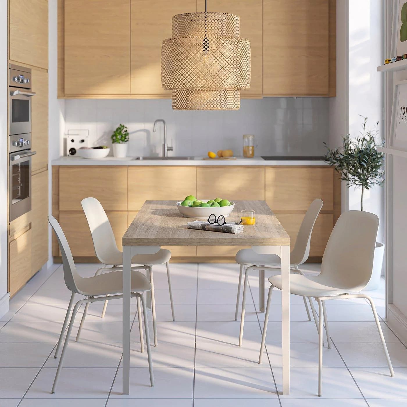IKEA SKÅLSTA Tischbein gerade hellgraubeige
