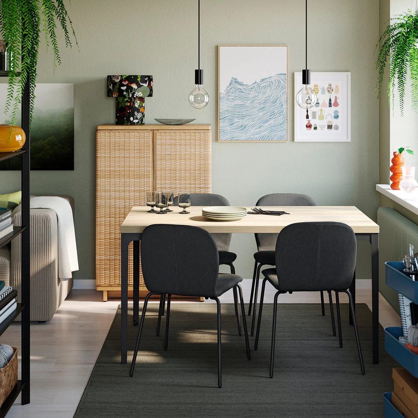 IKEA SKÅLSTA Tischbein gerade Dunkelgrau