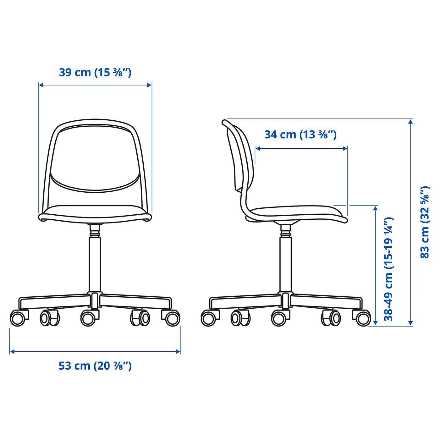 IKEA ÖRFJÄLL Schreibtischstuhl für Kinder Hellgrün/Weiß