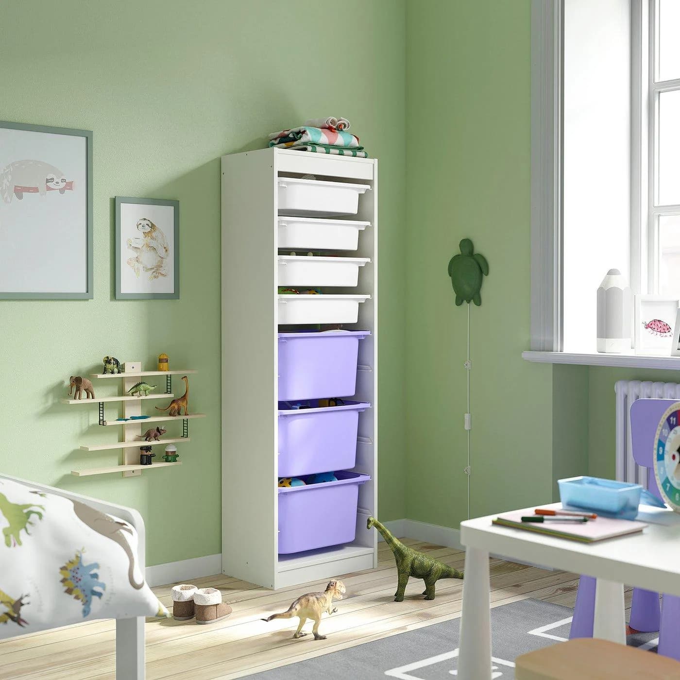 IKEA TROFAST Aufbewahrung mit Boxen Weiß/Lila