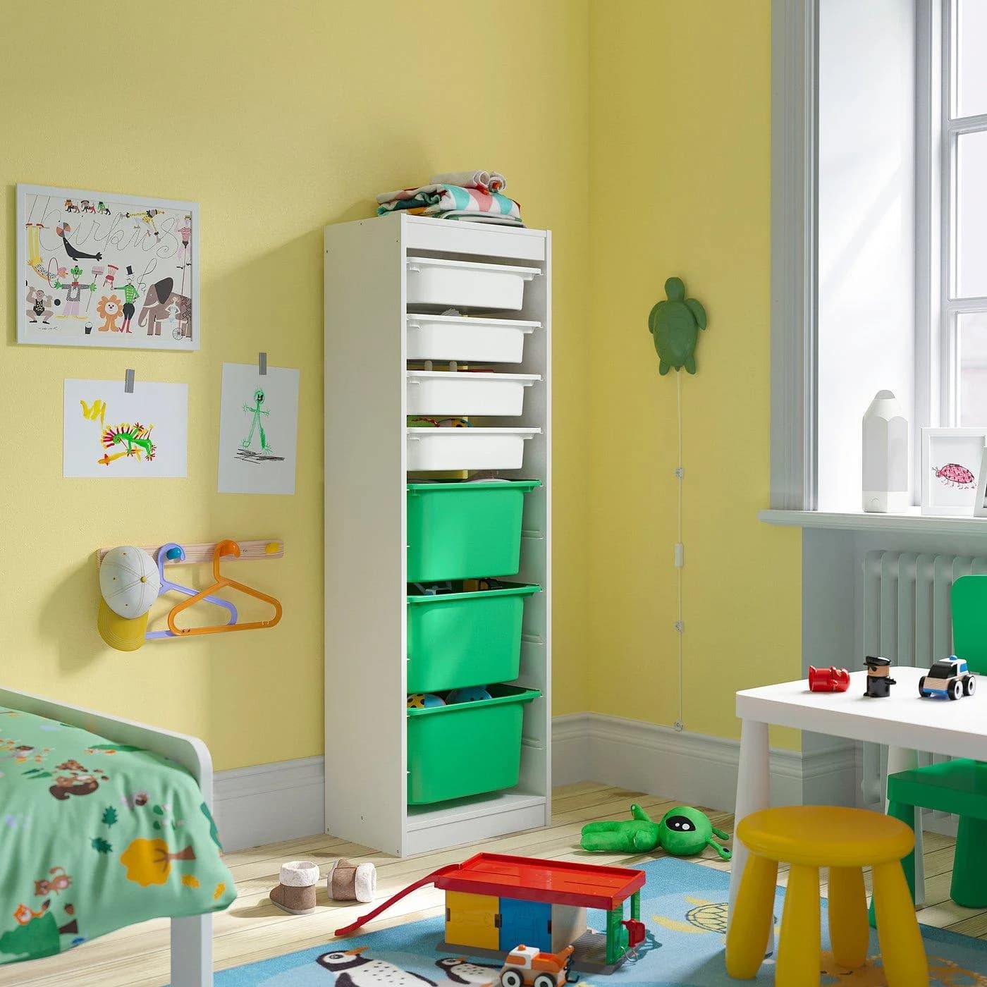 IKEA TROFAST Aufbewahrung mit Boxen Weiß/Grün