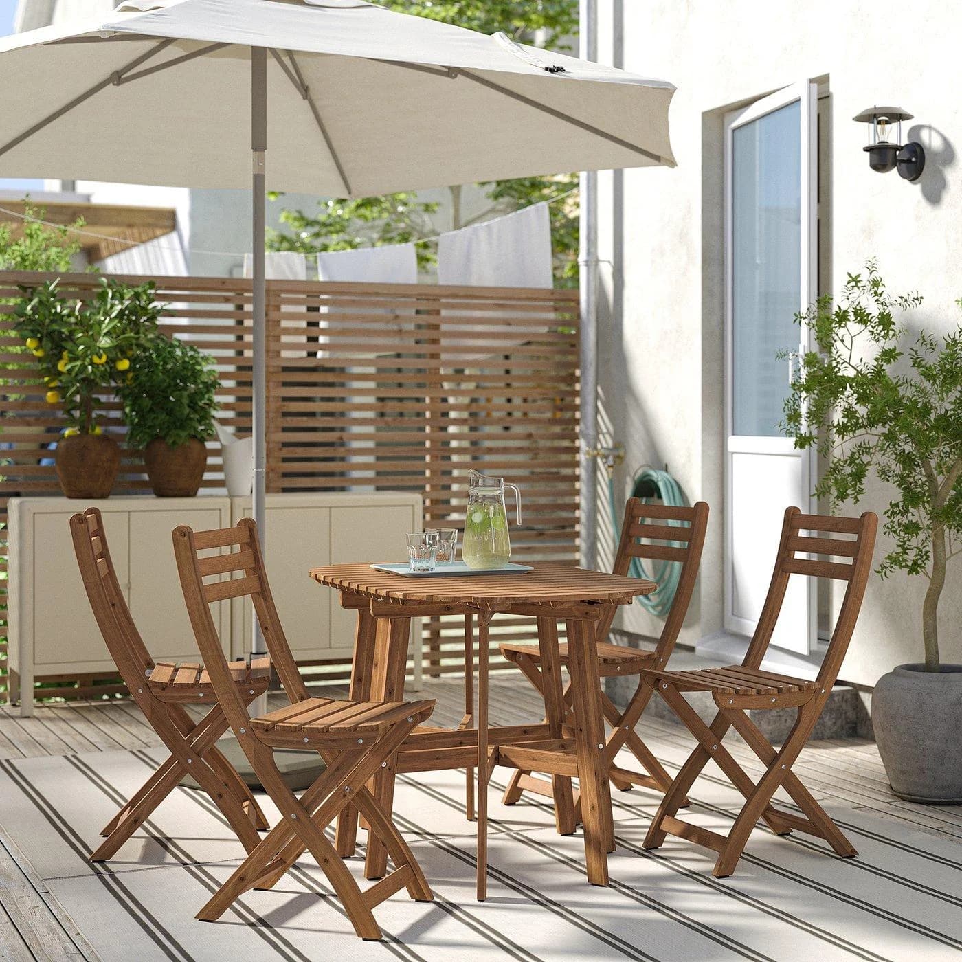 IKEA ASKHOLMEN Klapptisch + 4 Klappstühle Dunkelbraun