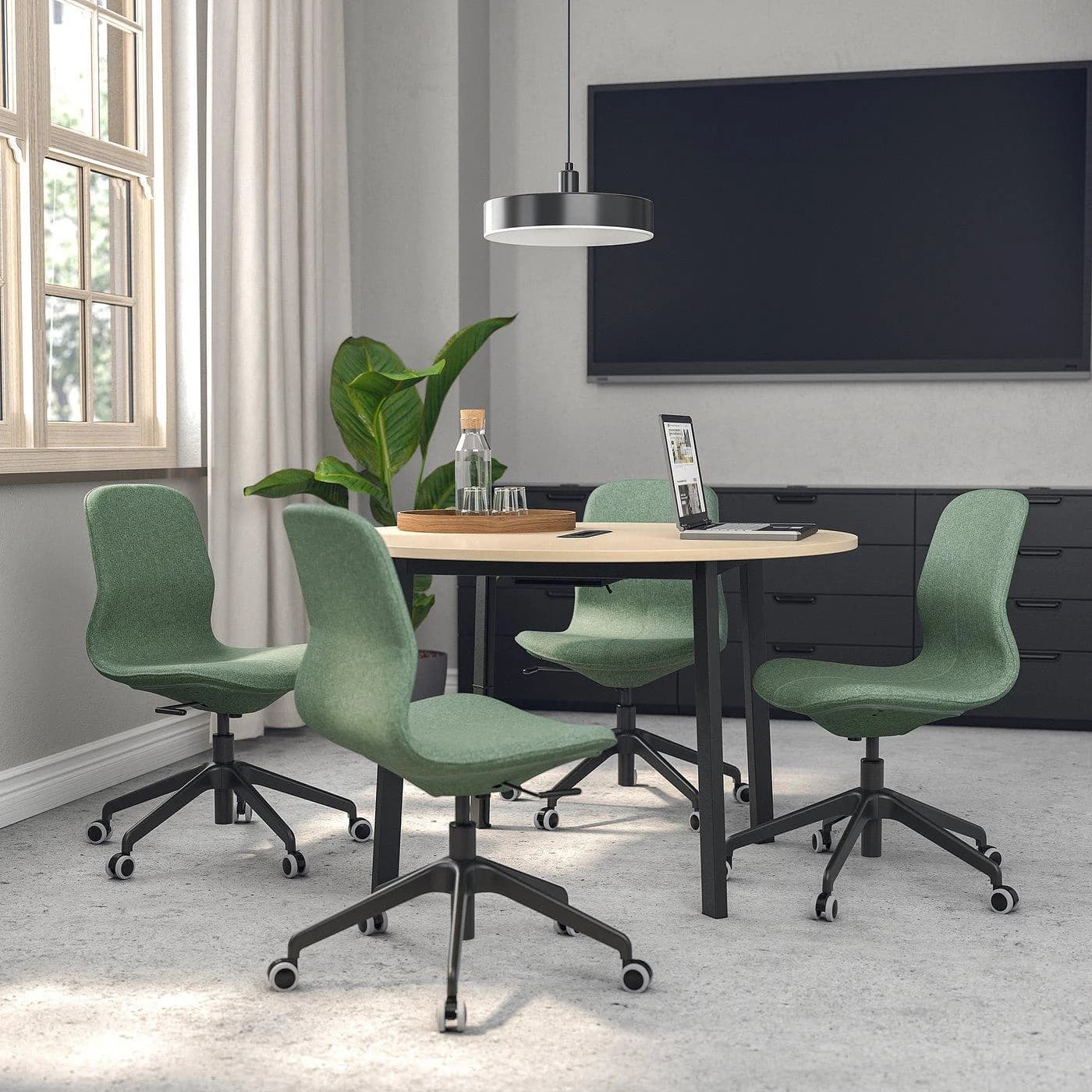 IKEA MITTZON Konferenztisch Rund Schwarz