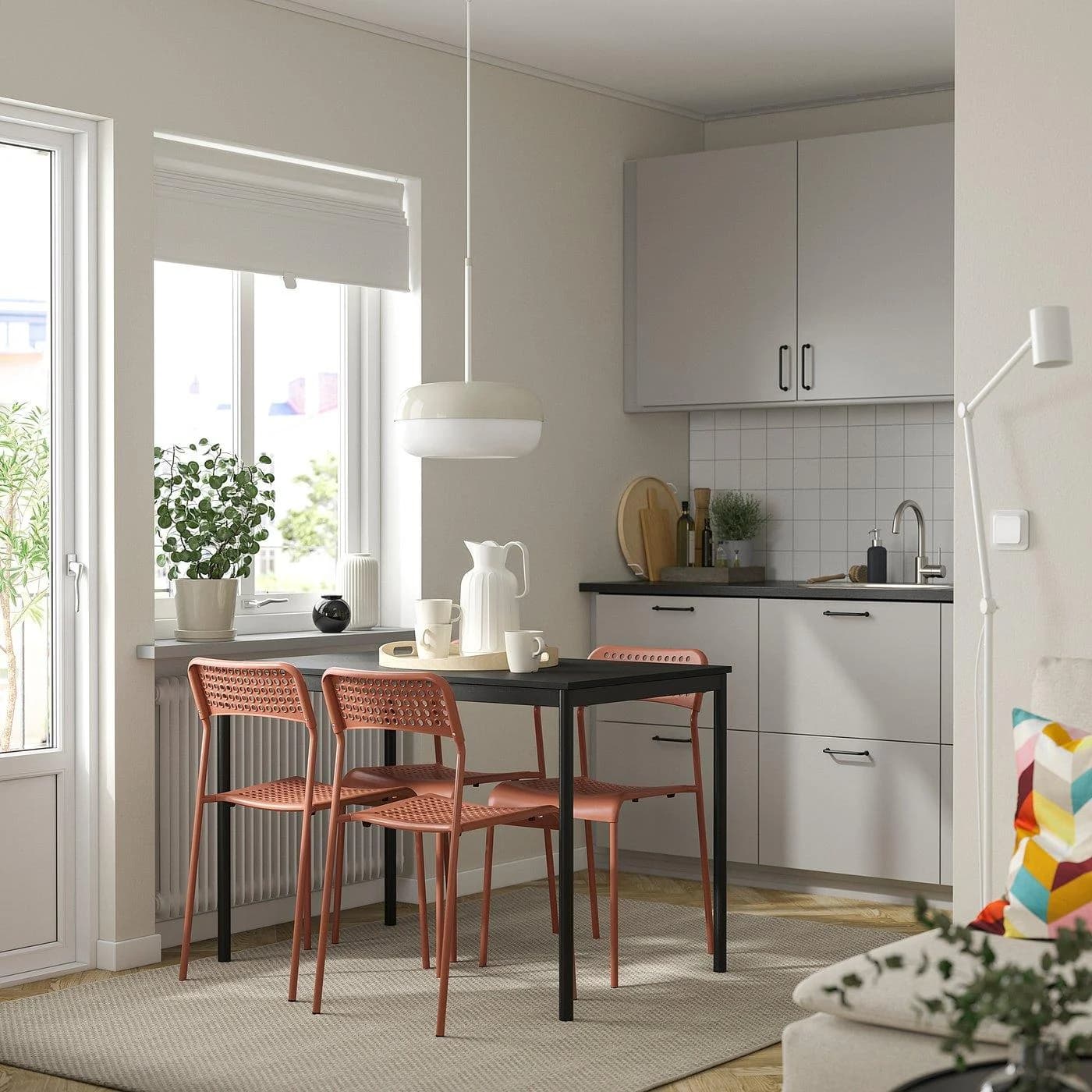 IKEA SANDSBERG Stuhl Dunkelrot Stapelbar