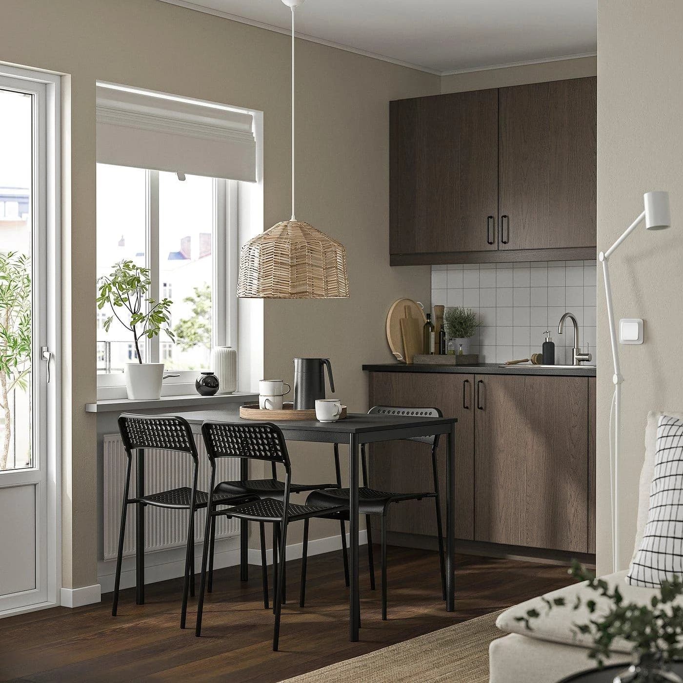 IKEA SANDSBERG Stuhl Schwarz Stapelbar