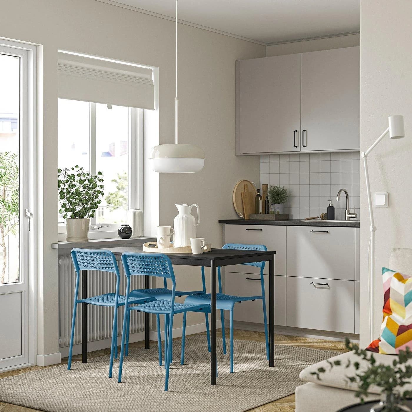 IKEA SANDSBERG Stuhl Blau Stapelbar