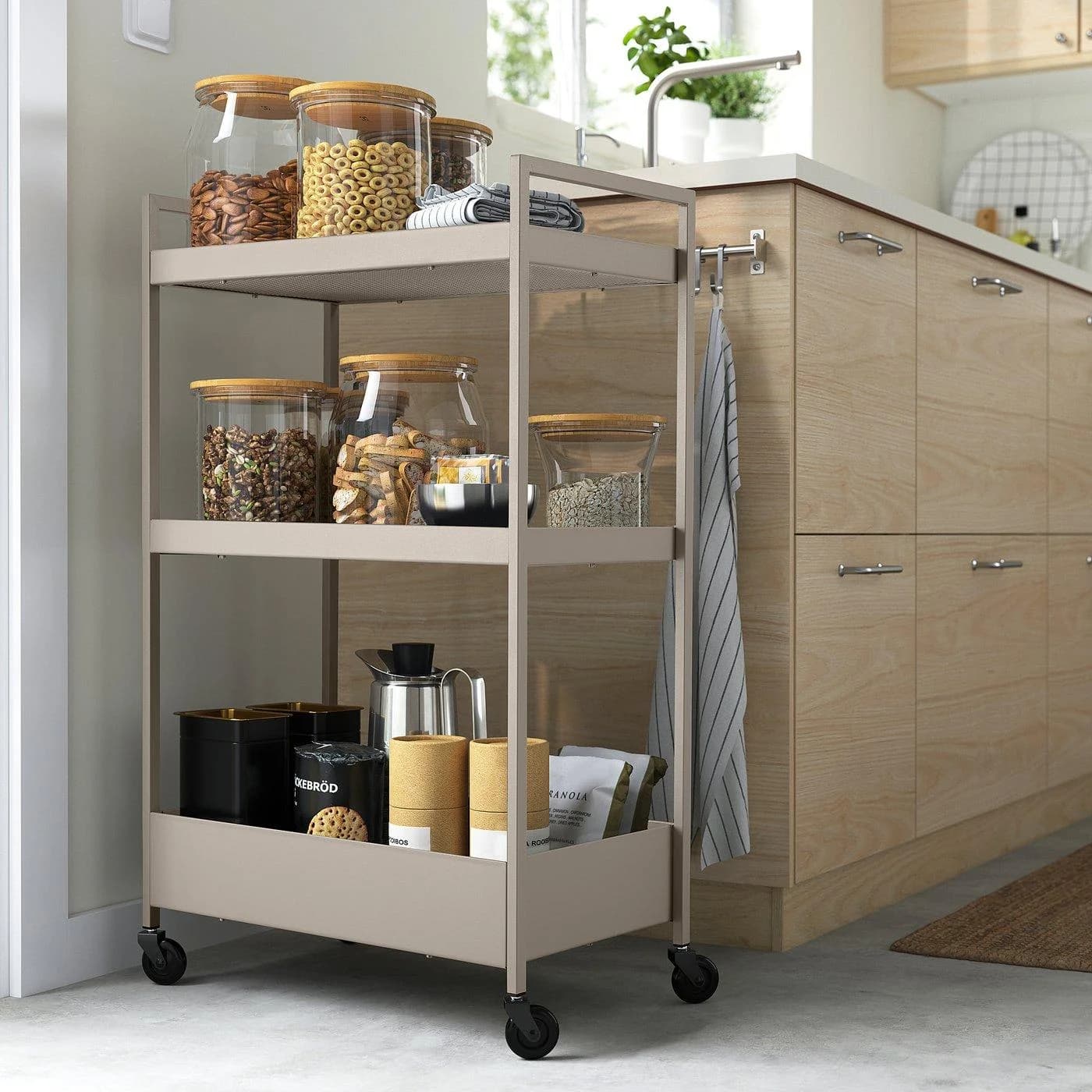 IKEA NISSAFORS Servierwagen Beige Metall