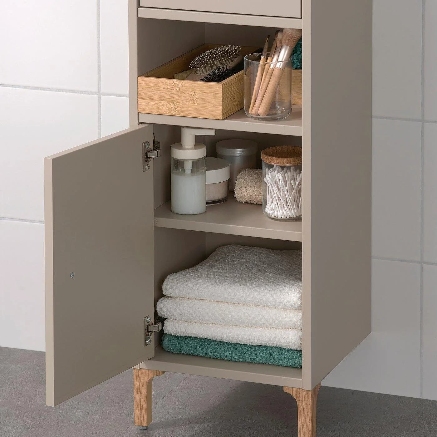 IKEA NORSÄLVEN Schrank Beige Kompakt mit Schublade und Tür