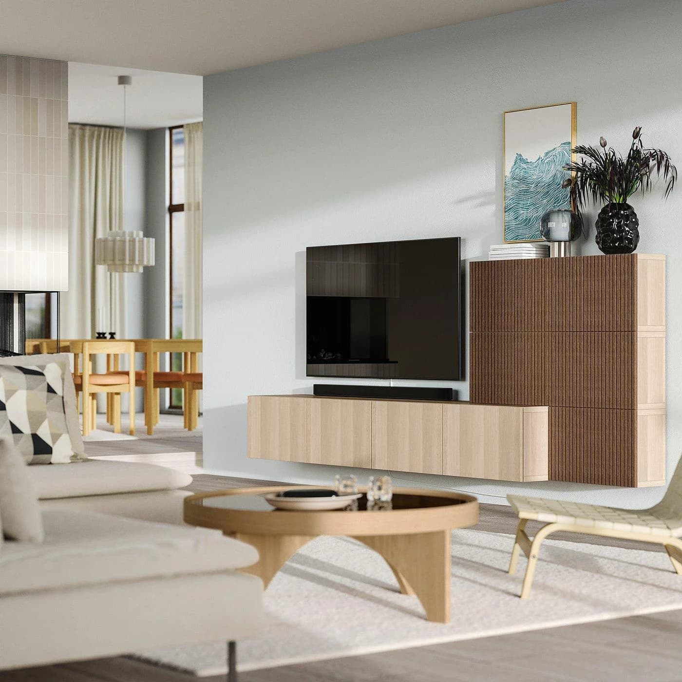 IKEA BESTÅ Mediaaufbewahrungskombination Braun Holzlook