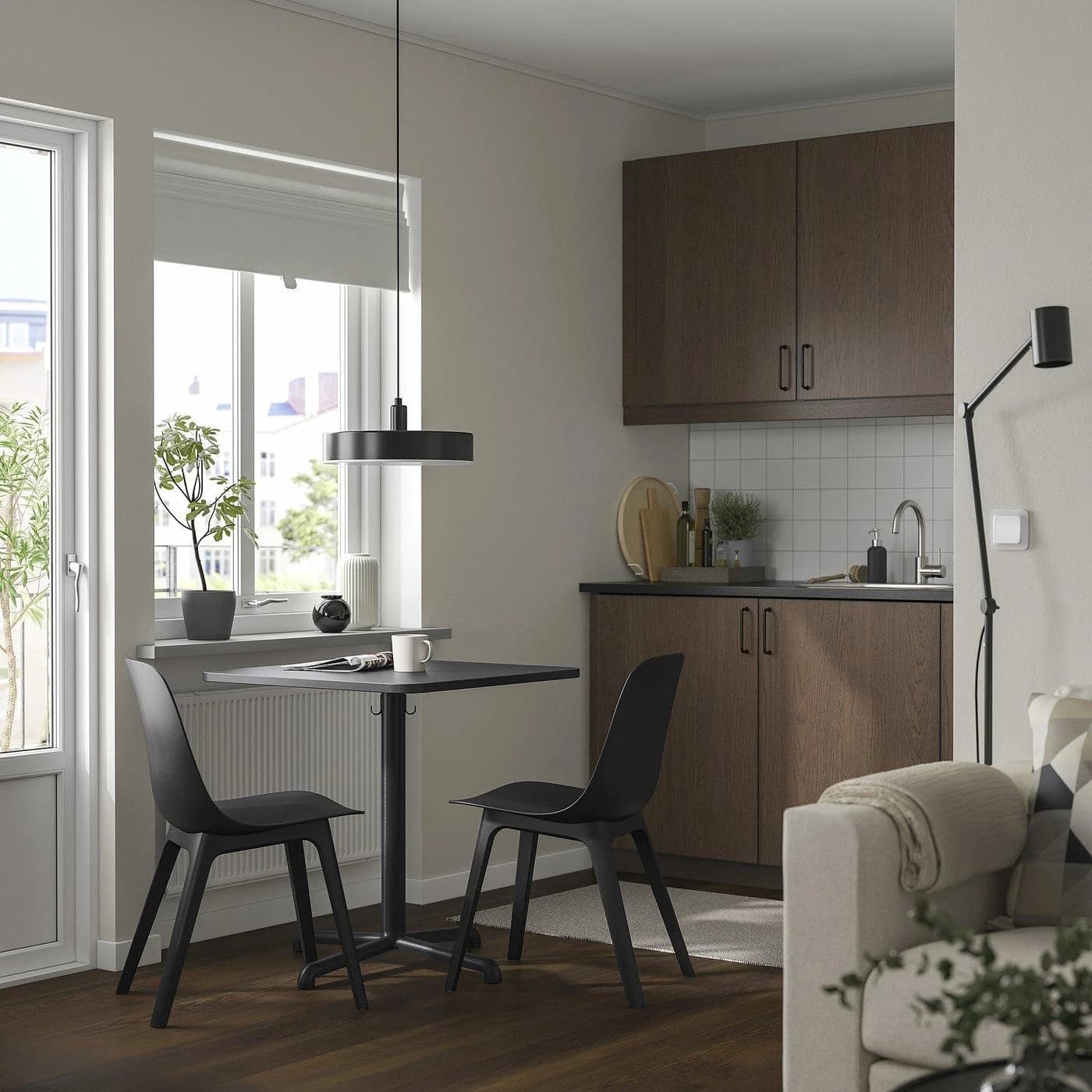 IKEA STENSELE / ODGER Tisch und 2 Stühle anthrazit