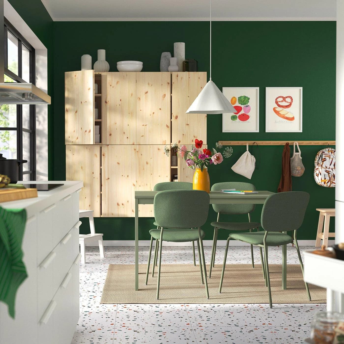 IKEA VIHALS Ausziehtisch Grün