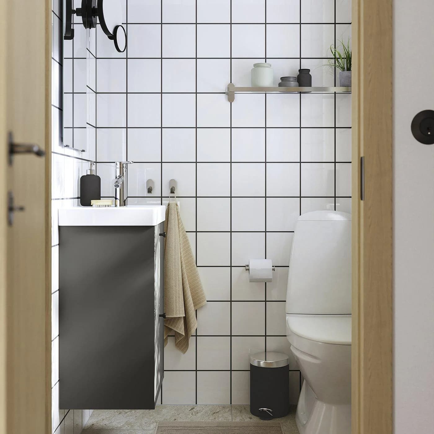 IKEA HAVBÄCK / ORRSJÖN Waschtischunterschrank mit Schubladen Dunkelgrau