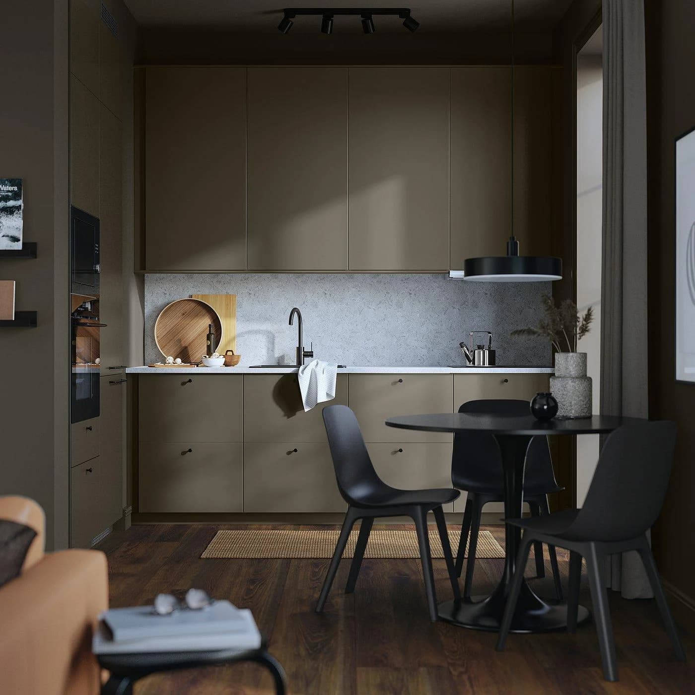 IKEA METOD Eckunterschrank mit Karussell Weiß HAVSTORP Braunbeige