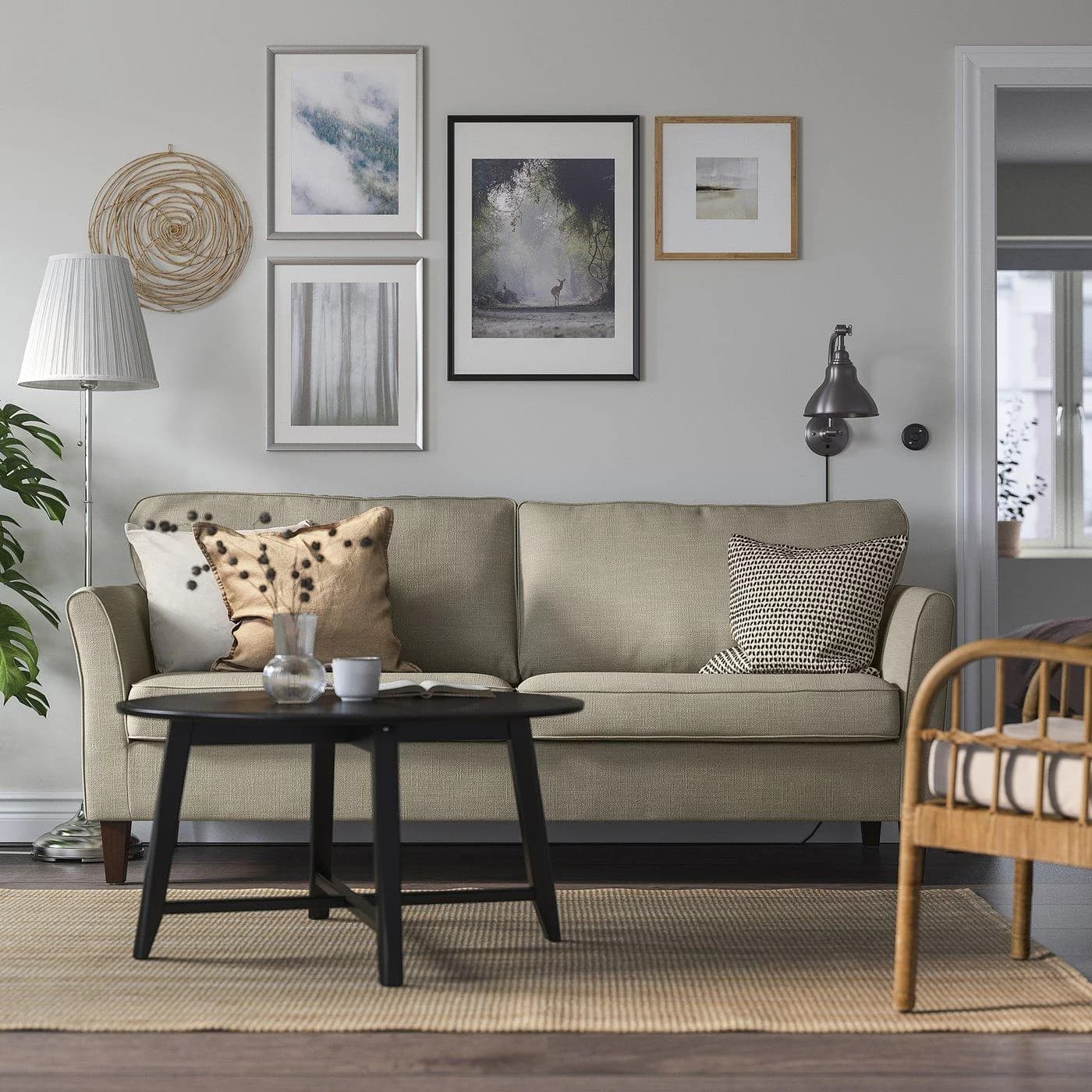 IKEA EKHOLMA 3er-Sofa Beige/Grau Elegantes Design