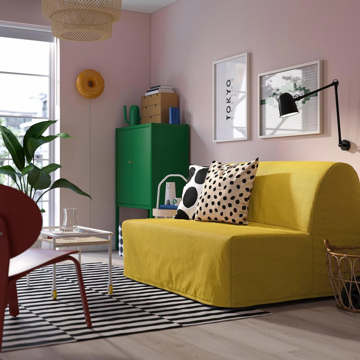 IKEA LYCKSELE MURBO 2er-Bettsofa Gelb