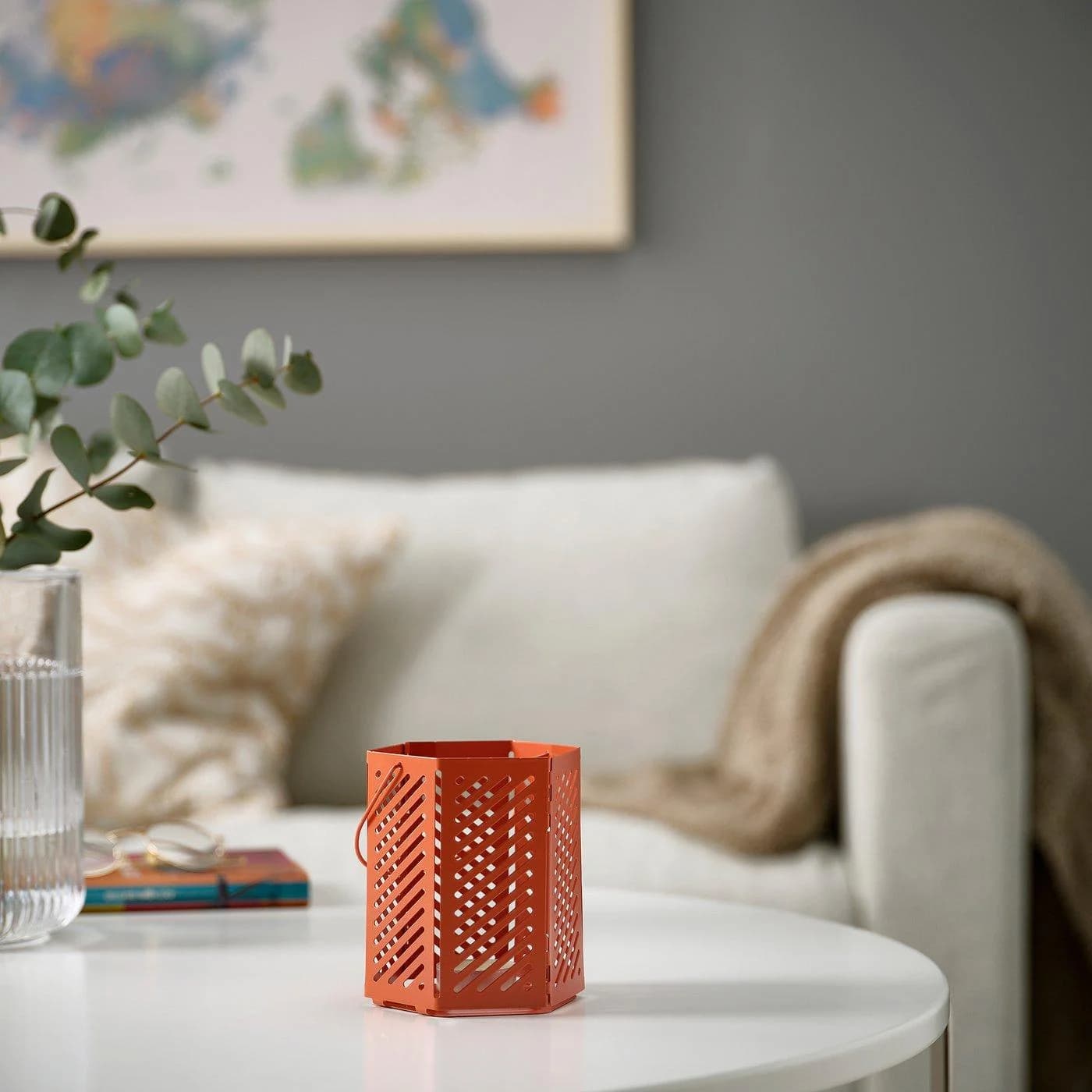 IKEA VÅRSYREN Laterne für Teelicht Braunorange
