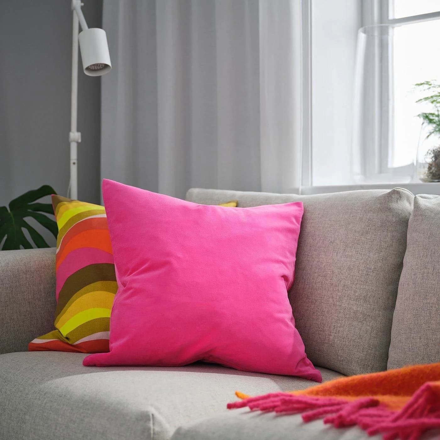 IKEA SANELA Kissenbezug Rosa Baumwollsamt