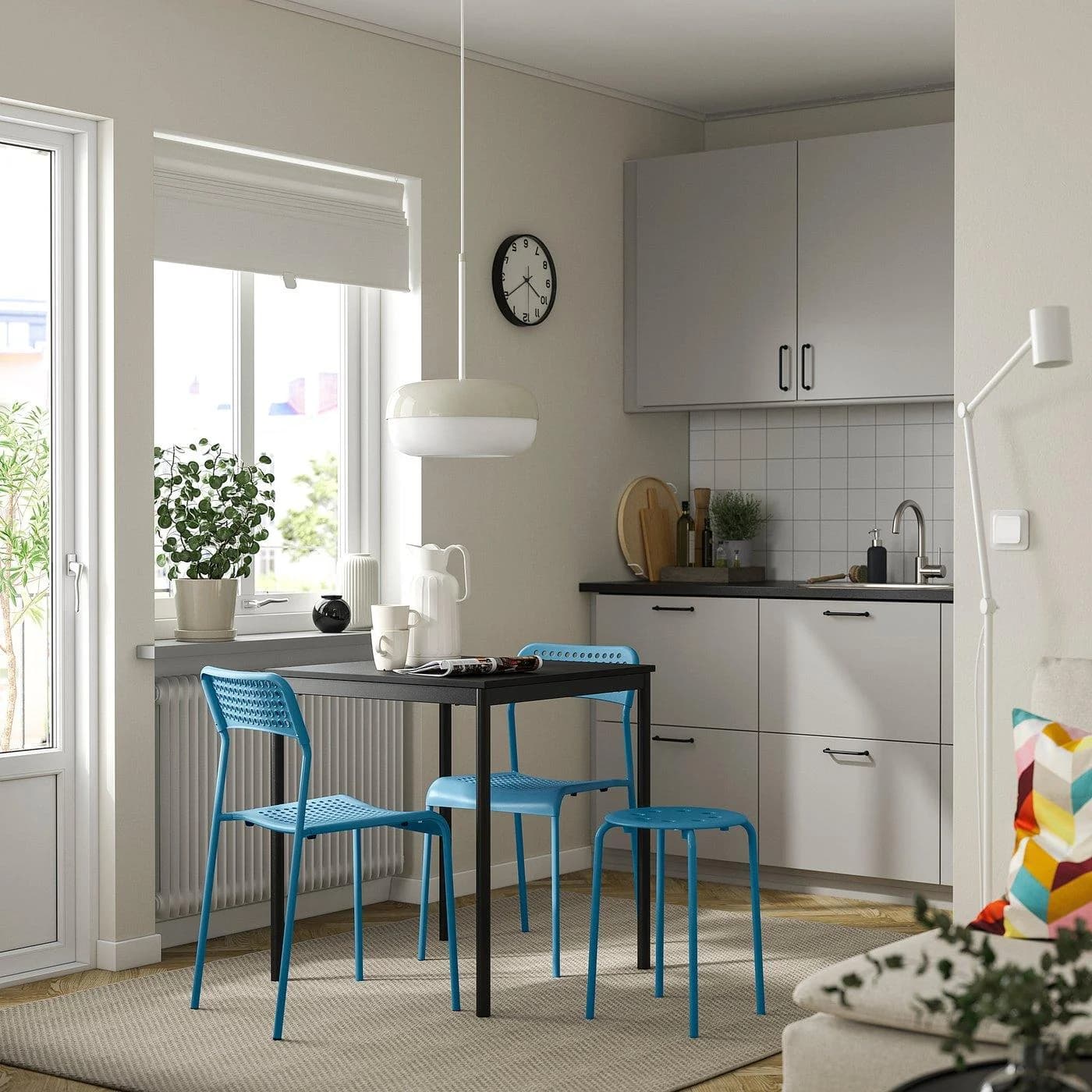 IKEA MARIUS Hocker Blau Stapelbar