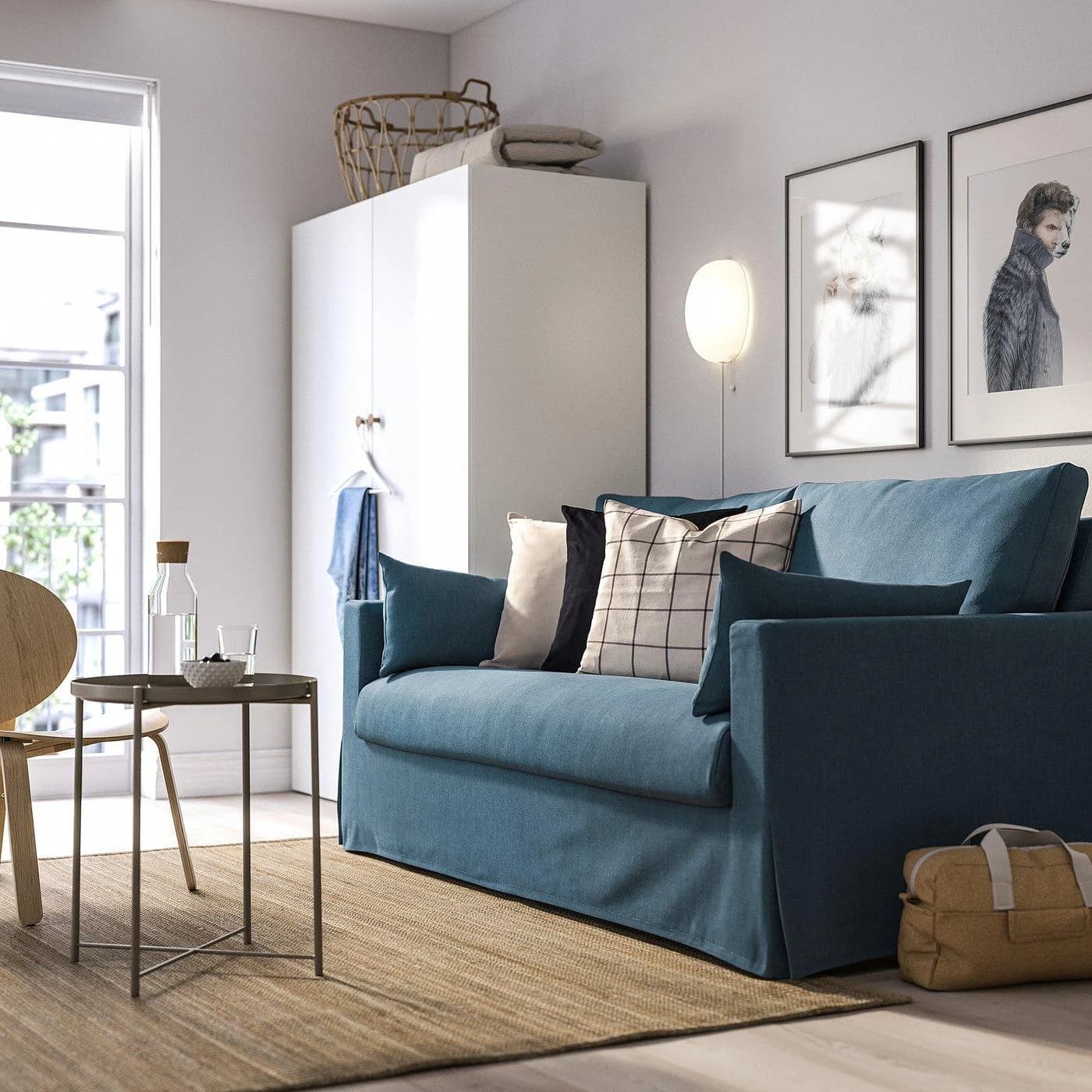 IKEA HYLTARP 2er-Bettsofa Blau Klassisch