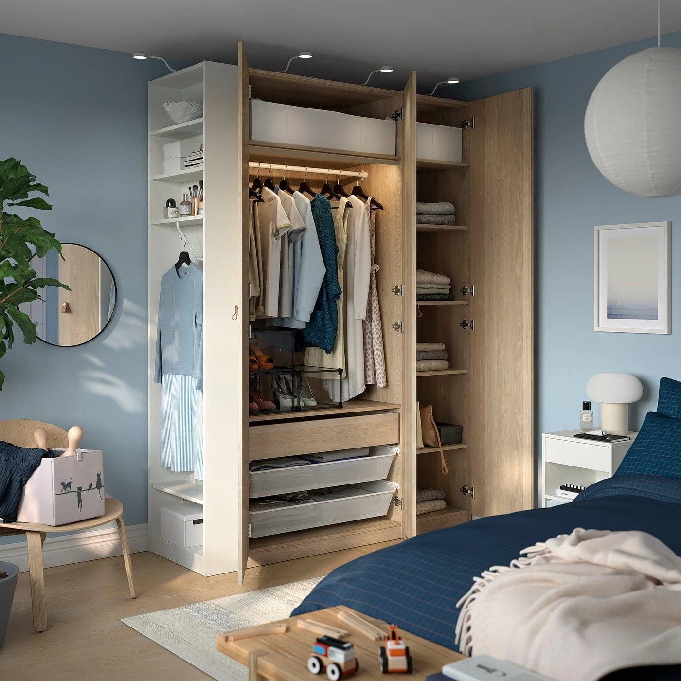IKEA PAX / FORSAND Schrankkombination Weiß Eicheneffekt