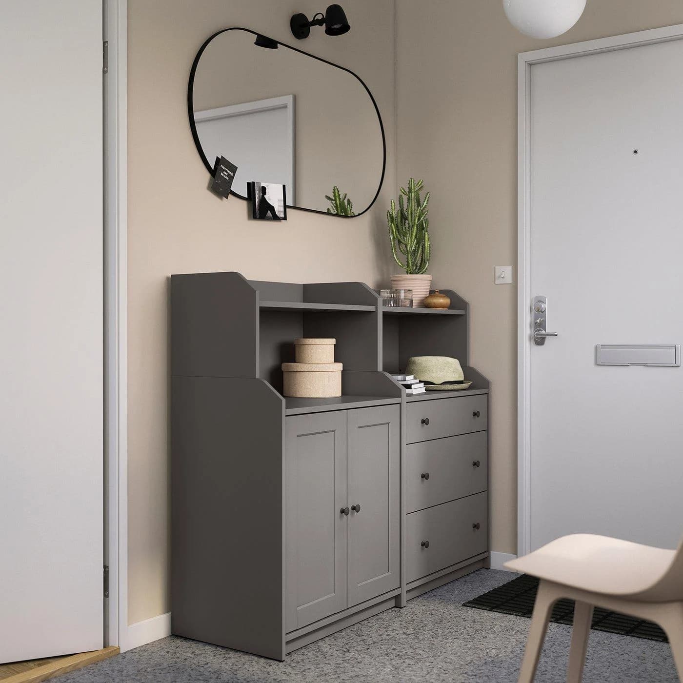 IKEA HAUGA Aufbewahrungskombi Grau Traditionelles Design