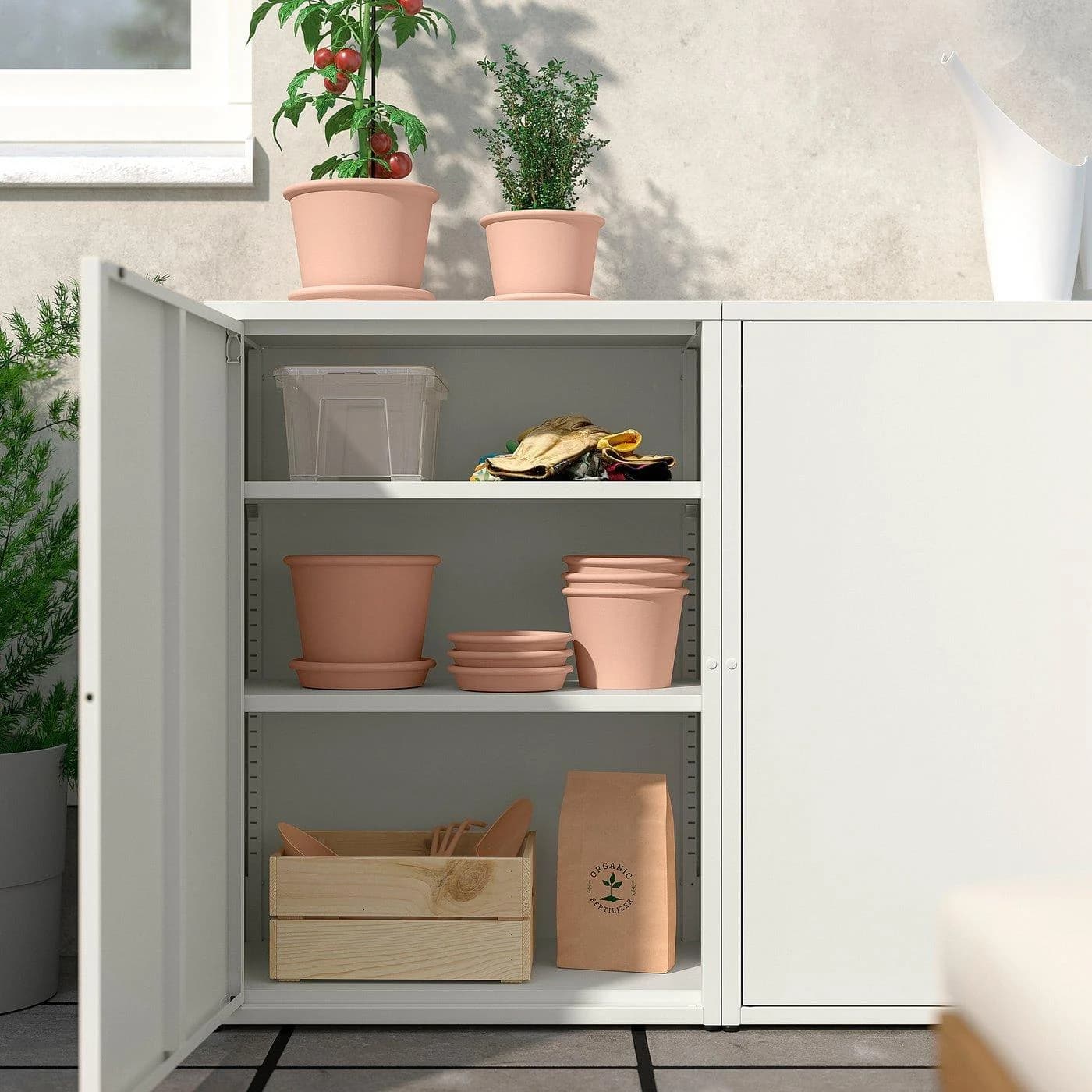 IKEA SUNDSÖ Schrank Beige/Weiß Außenbereich