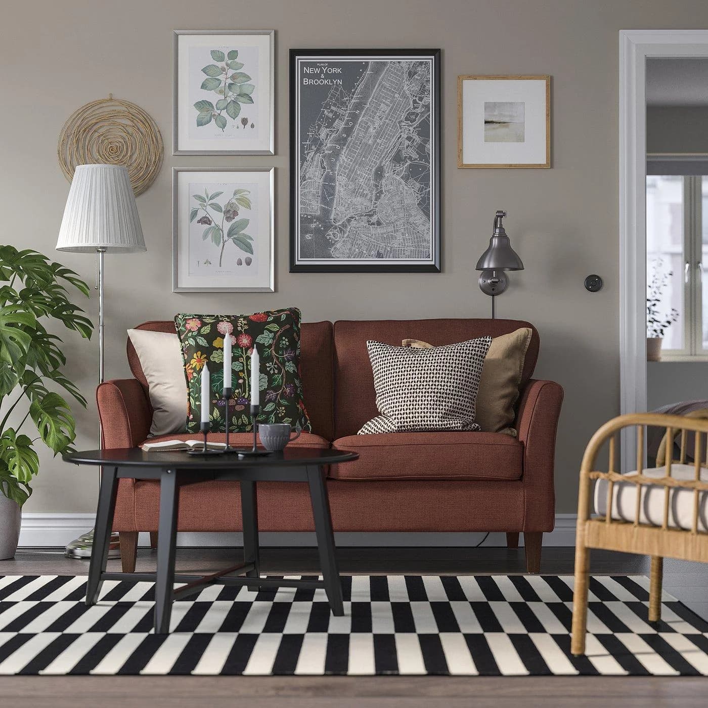 IKEA EKHOLMA 2er-Sofa Braunrot