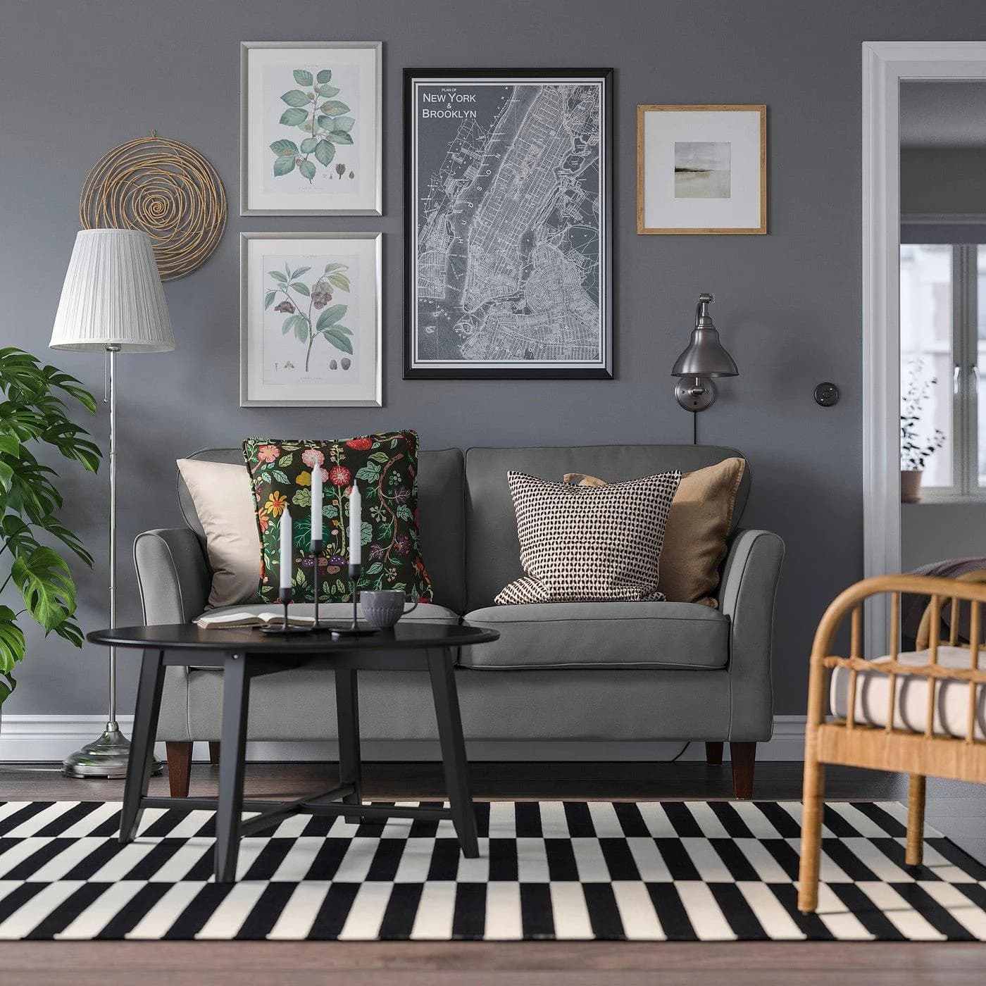 IKEA EKHOLMA 2er-Sofa Dunkelgrau mit abnehmbarem Bezug