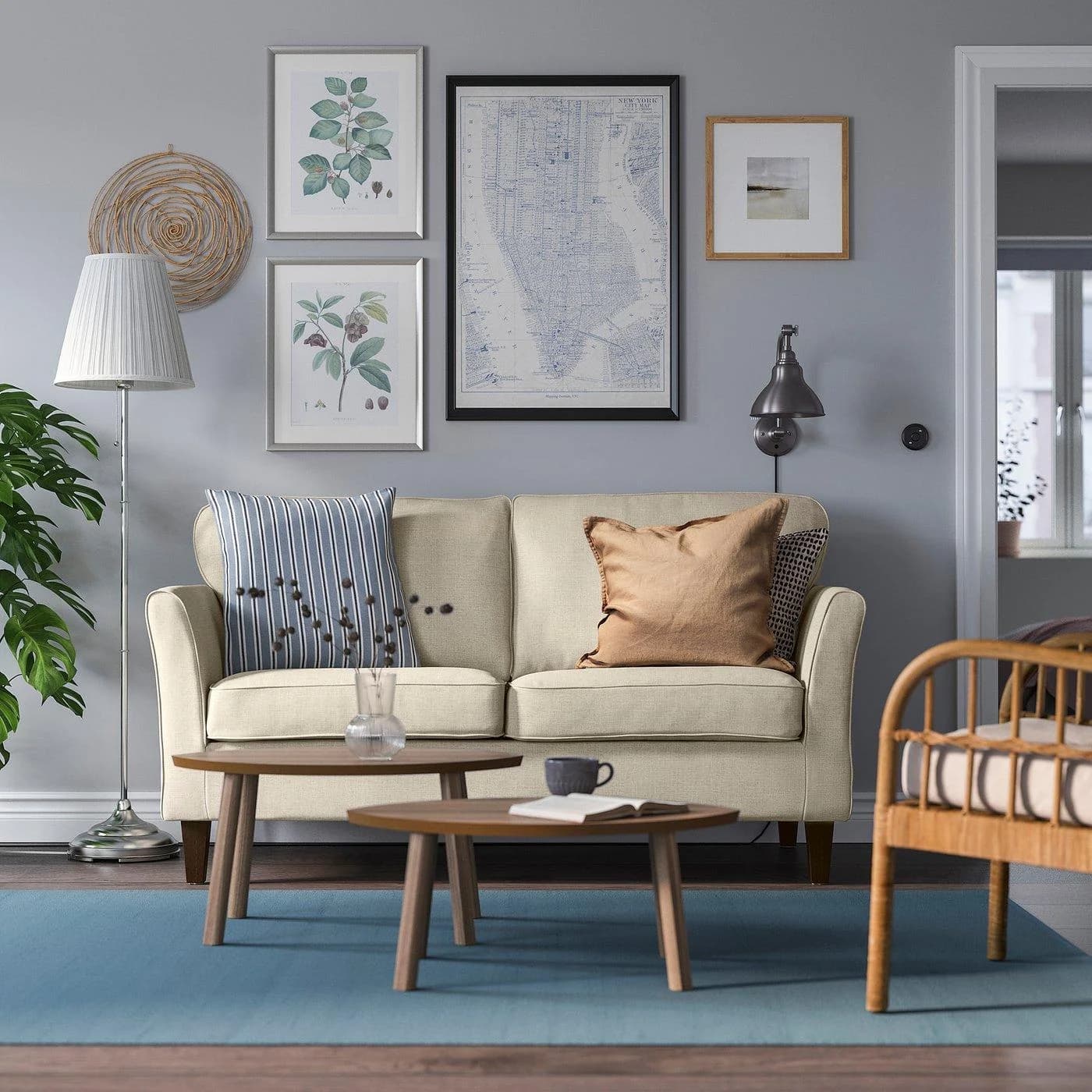 IKEA EKHOLMA 2er-Sofa hellbeige mit abnehmbarem Bezug