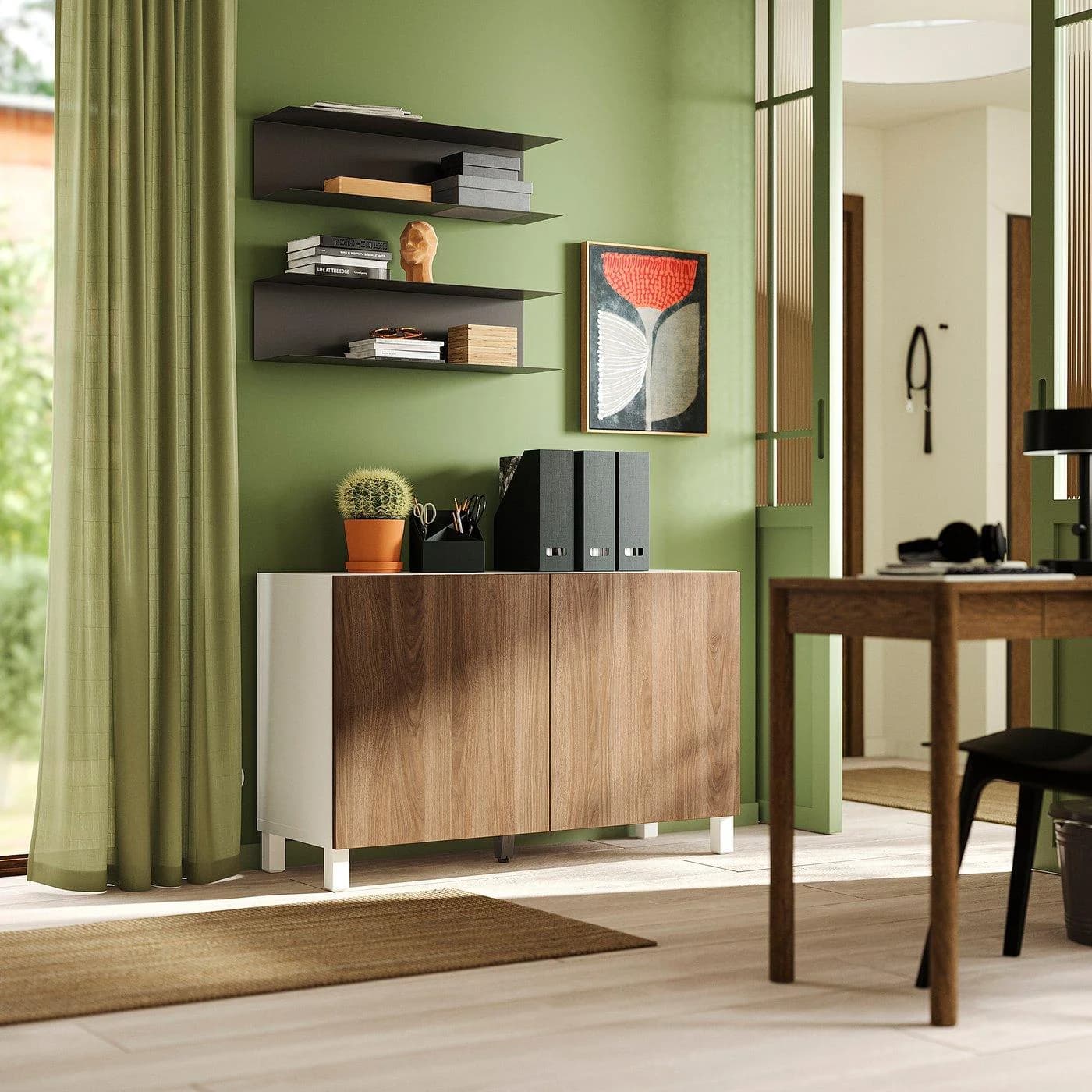 IKEA BESTÅ Aufbewahrung mit Türen Sideboard Braun/Weiß