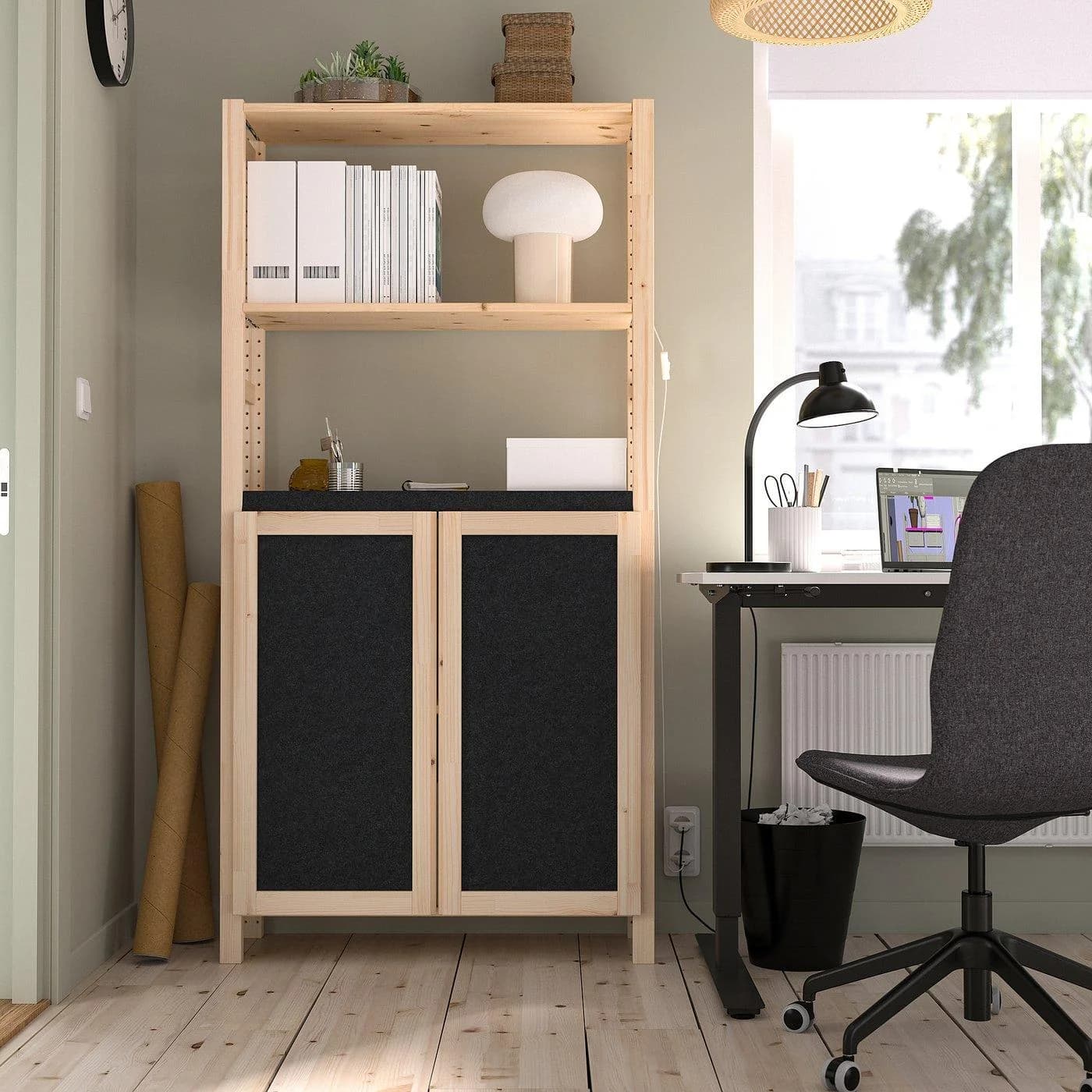 IKEA IVAR Regal Kiefer mit Filz-Türen