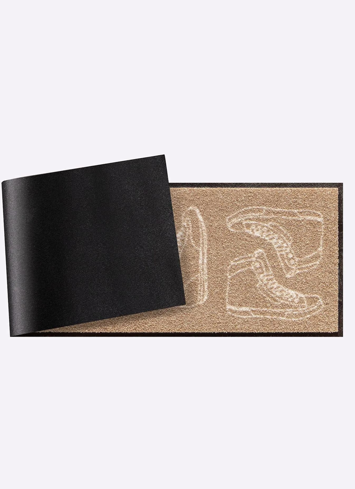 SALONLOEWE Fußmatte Gr. 2 Beige-Weiß mit Schuh-Motiven