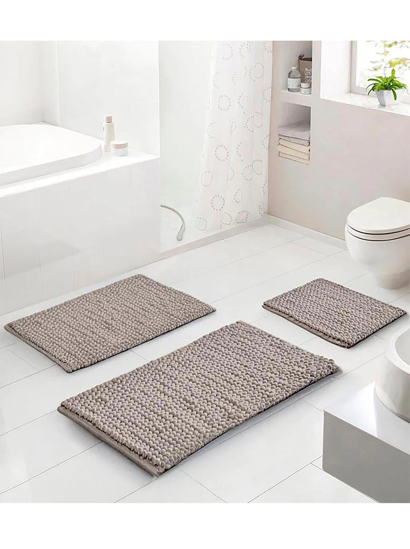 GRUND Badematte Taupe Beige Handgefertigt Rutschhemmend