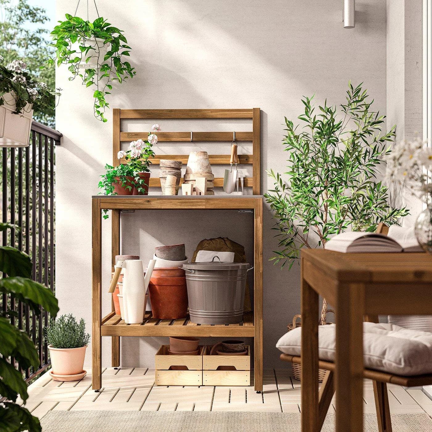 IKEA NÄMMARÖ offenes Küchenelement hellbraun lasiert Edelstahl