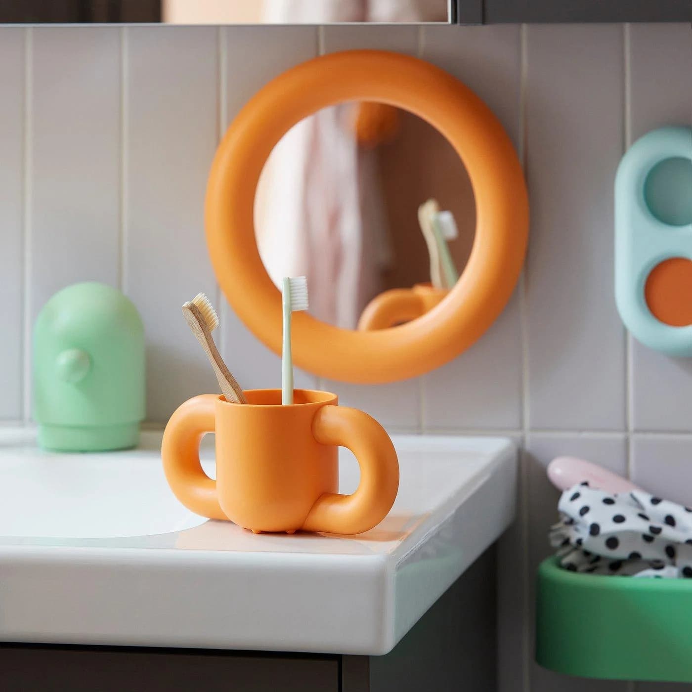 IKEA HUMLESJÖN Becher Orange Kinder Badezimmerzubehör