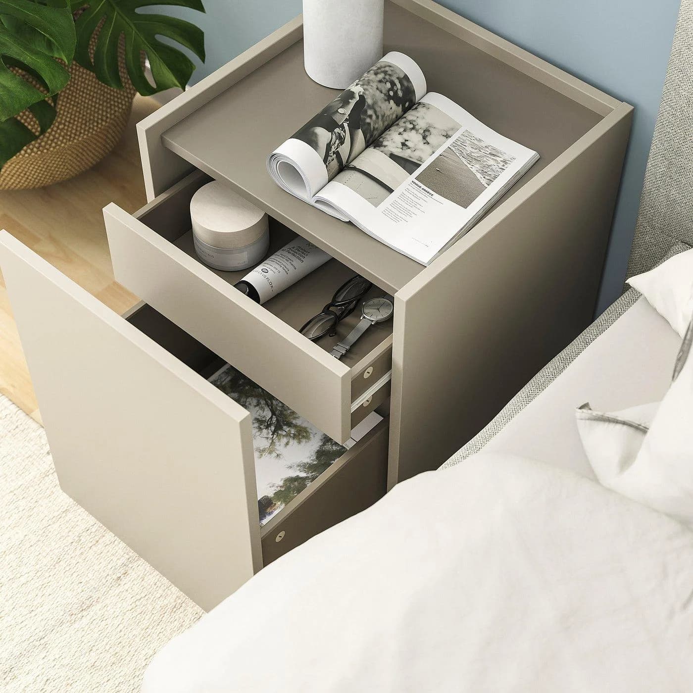 IKEA PLÖJKER Ablagetisch Grau-Beige