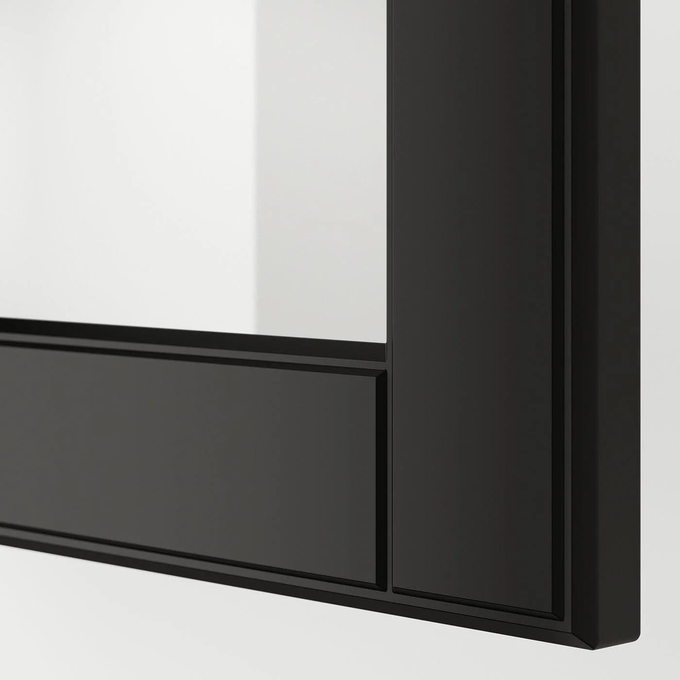 IKEA BODBYN Vitrinentür Schwarz Glas Kassettenoptik