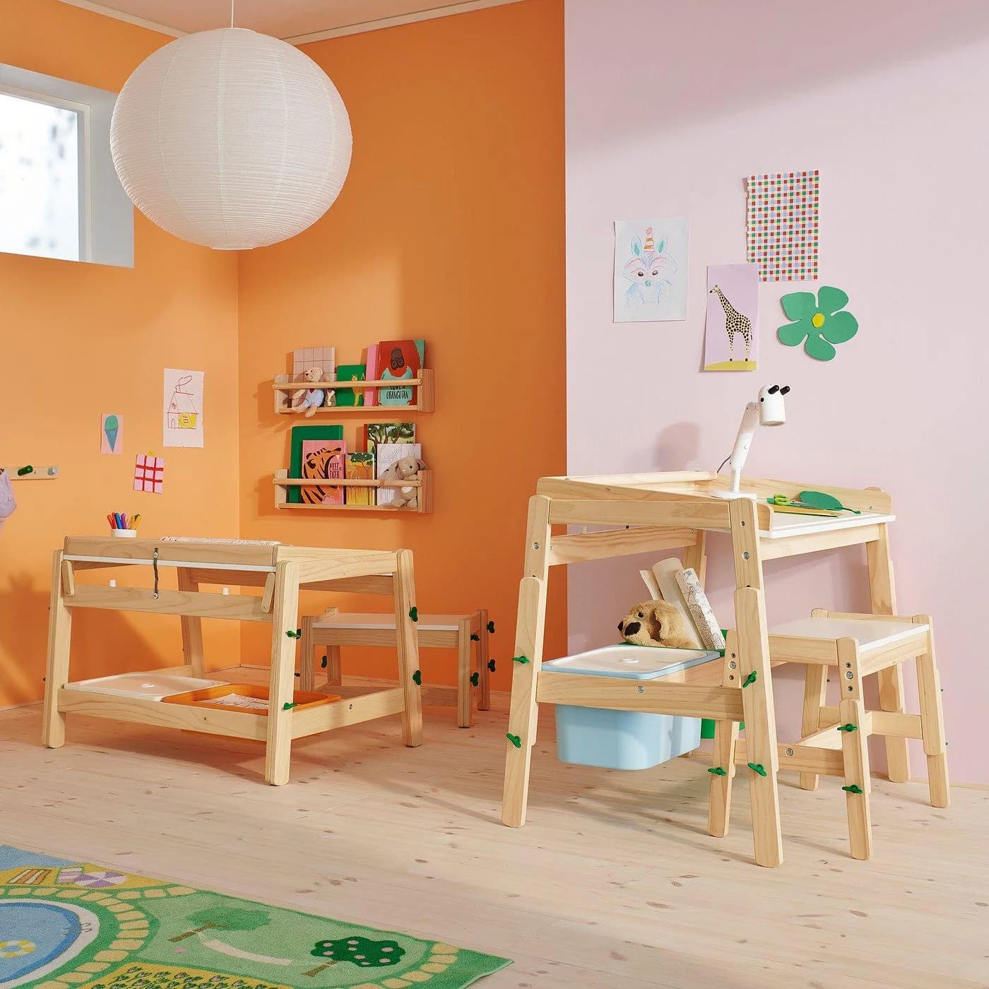 IKEA FLISAT Kinderschreibtisch höhenverstellbar Grün