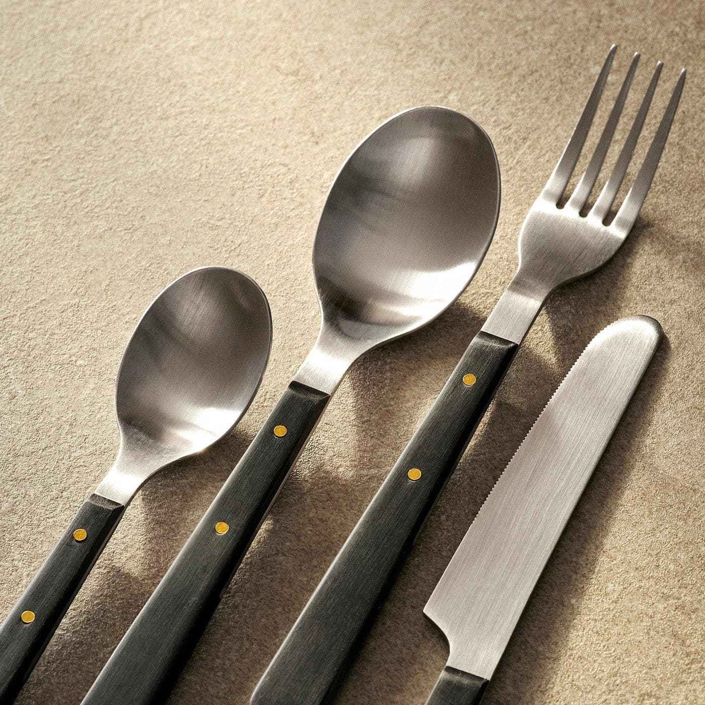 IKEA DOFTSKÖLD Besteck 24-tlg. Schwarz/Gold