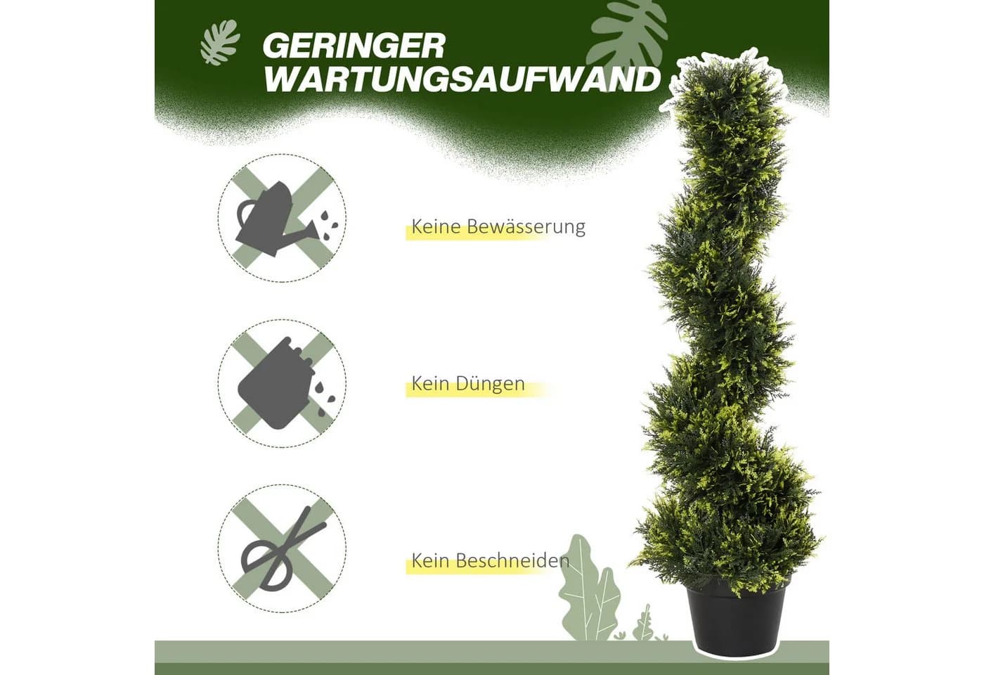 MC Star Kunstpflanze 2er Set Zedernbaum 90 cm Grün Schwarz - Bild 5