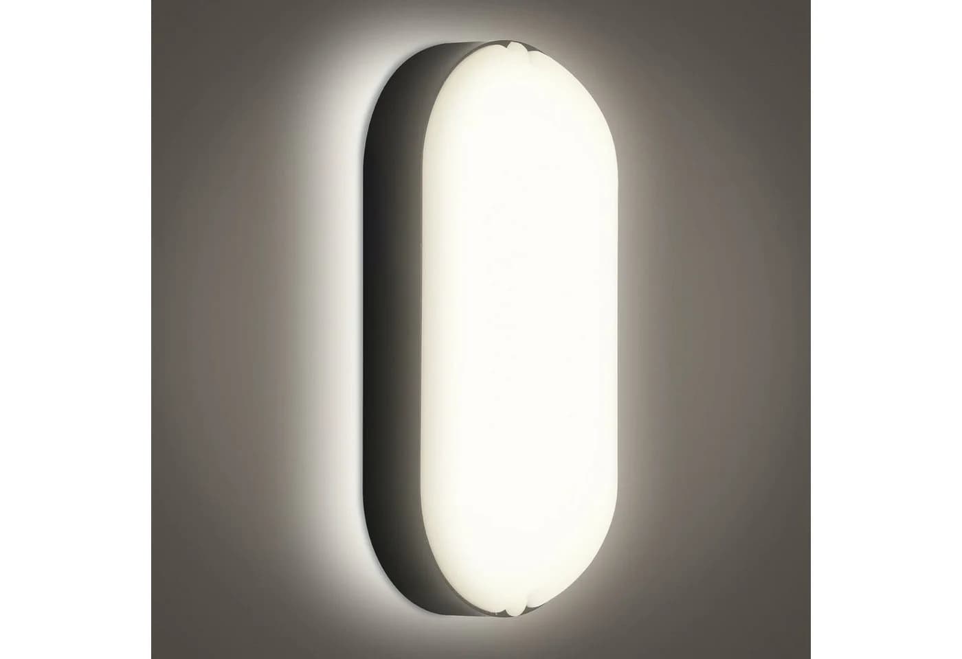 Clanmacy LED Deckenleuchte Oval Schwarz/Weiß IP54 Feuchtraum - Bild 2