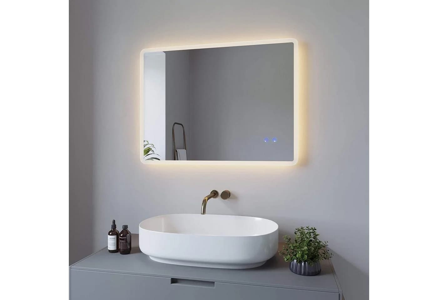 AQUABATOS LED-Badspiegel mit Touch und Antibeschlag - Bild 1