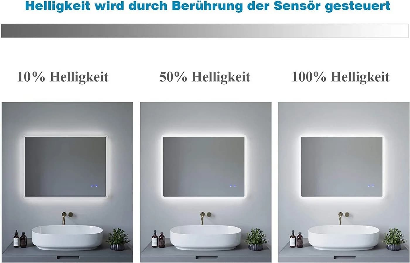 AQUABATOS LED-Badspiegel mit Touch und Antibeschlag - Bild 5