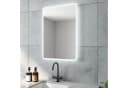AQUABATOS LED-Lichtspiegel Badezimmerspiegel 80x60cm Anti-beschlag Kaltweiß 6400K Touch IP44 Energiesparend Bild 3